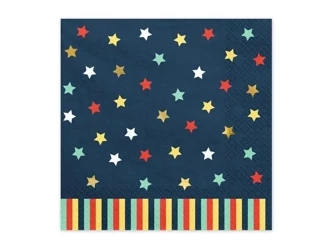 Serwetki Gwiazdkigranatowe 33x33cm 12szt - PartyDeco
