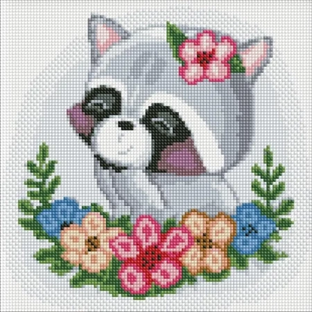 Diamentowa mozaika bez ramy - Szop kwiatowy 30x30 - Ideyka