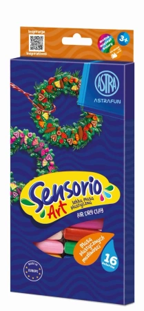 Masa plastyczna Astrafun Sensorio Kids 16 kolorów 1szt.mix - ASTRA art-pap