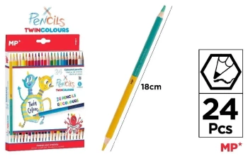Kredki ołówkowe dwukolorowe 24szt - MP Main Paper