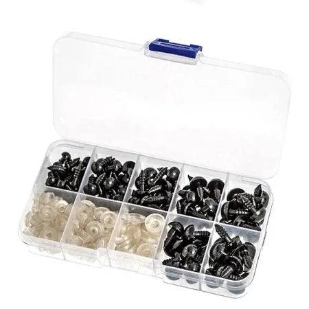 Bezpieczne oczka z zabezpieczeniem 100szt mix - Dalprint dpCraft