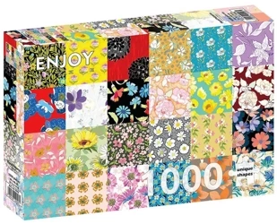 Puzzle 1000el Kwiecisty patchwork - Enjoy