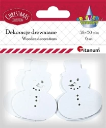 Drewniane bałwanki ażurowe 6szt - Titanum