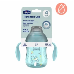 Kubek treningowy z miękkim ustnik 200ml turkus 4m+ - Chicco