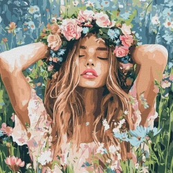 Malowanie po numerach - Dziewczyna z wieńcem - Ideyka