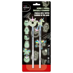 Ołówki z figurką świecącą w ciemności 2szt KIDEA - DERFORM