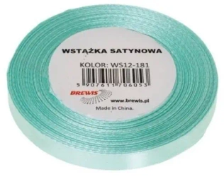 Wstążka satynowa miętowa 12mm x 32m - Brewis