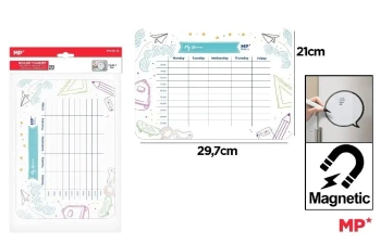 Planer magnetyczny 29,7x21cm tygodniowy z godzin. - MP Main Paper