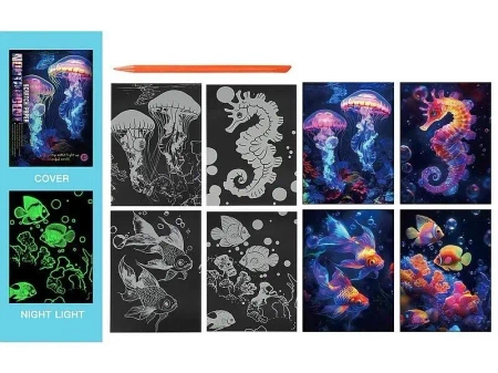 Wydrapywanka kolorowa fluorescencyjna morskie - ADAR