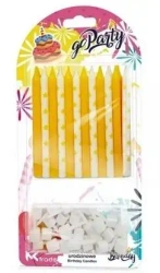 Świeczki urodzinowe żółte i białe 24szt - GoParty