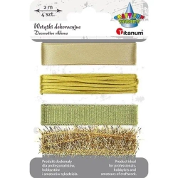 Wstążki tekstylne 4szt złote - Titanum