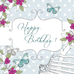 Karnet Swarovski kwadrat CL1504 Urodziny ławka - Clear Creations