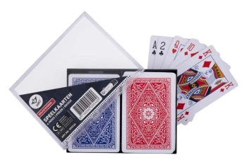 Komplet 2 talii kart w etui 100% platik 4 index - Quint