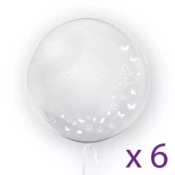 Zestaw 6 sztuk - "Motyle", biały
