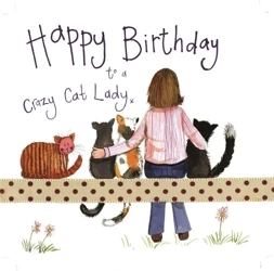 Karnet Urodziny S178 Crazy Cat Lady Kociara - Alex Clark