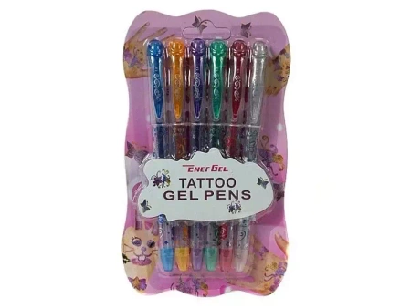 Długopisy żelowe do tatuażu 6 kolorów - ADAR