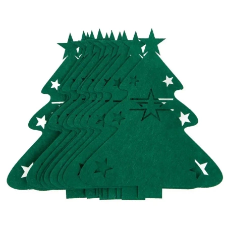 Filcowe podkładki pod sztućce zielone choinki 12sz - Dalprint dpCraft