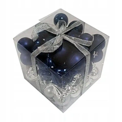 Bombki na choinkę nietłukące 50szt srebrne, granat - Rembowskiego 9