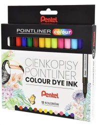 Cienkopis pointliner S40-ST 12 kolorów - PENTEL