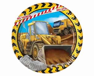 Talerzyki papierowe Construction 23cm 8szt - Godan