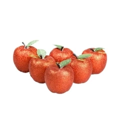 Jabłuszka brokatowe czerwone 6szt - Arpex