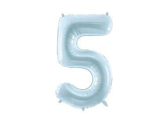 Balon foliowy 5 jasny niebieski 72cm - PartyDeco