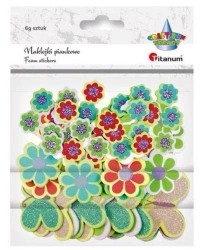Naklejki piankowe kwiatki, motyle mix 69szt - Titanum