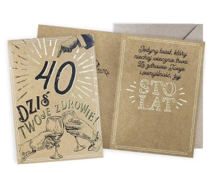 Karnet Urodziny vintage 40 - Kukartka