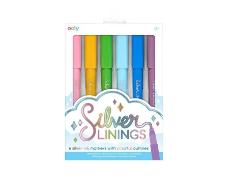 Flamastry Metaliczne z konturem Silver Linings - ooly