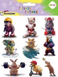 Tatuaże zmywalne Sports Animals HAPPY COLOR - GDD