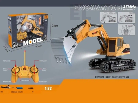Koparka R/C 27MHz światło dźwięk sterowanie łyżką - Madej