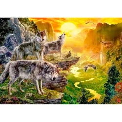 Mozaika diamentowa 5D - Wilki 40x30cm - Titanum