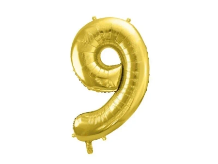 Balon foliowy 9 jasny złoty 72cm - PartyDeco