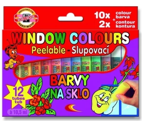 Farby witrażowe 10,5ml 10 kolorów + 2 kontury - Koh-I-Noor