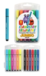 Flamastry trójkatne jumbo 12 kolorów w etui - Titanum