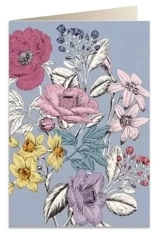 Karnet B6 + koperta 6092 Fioletowe kwiaty - Tassotti