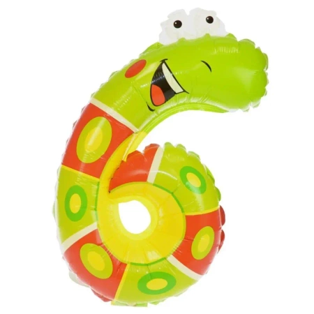 Balon foliowy cyferka 6 zwierzątko - Arpex