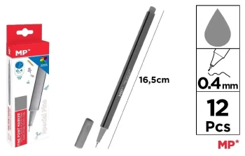 Cienkopis 0.4mm srebrny (12szt) - MP Main Paper