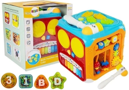 Kostka edu. sorter dla niemowląt dźwięk światła - Leantoys