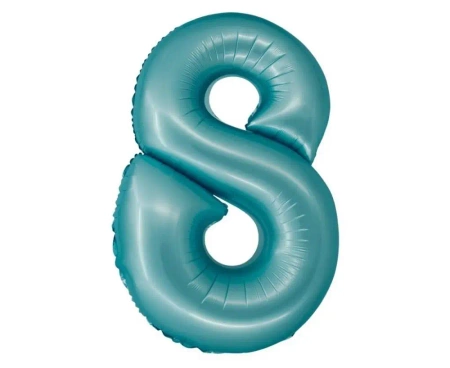 Balon foliowy Smart cyfra 8 niebieski matowy 76cm - Godan