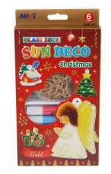 Farby WitraŻowe Glass Deco 6 kolorów 10,5 ml z Brelokami Amos Sd10p06-ch