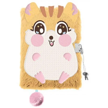 Pamiętnik z kłódką A5/96K 3D włochacz Hamster - ST-MAJEWSKI