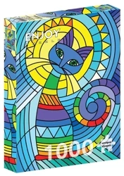 Puzzle 1000 Dekoracyjny kot - Enjoy