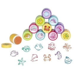 Pieczątki z tuszem zwierząt morskich mix - Goki