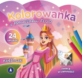 Kolorowanka z tatuażami fluo Księżniczki - praca zbiorowa