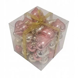 Bombki na choinkę nietłukące 50szt złoty, różowy - Rembowskiego 9
