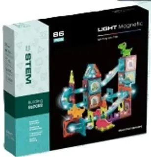 Klocki magnetyczne Tor z kulkami Dino 86el - Madej