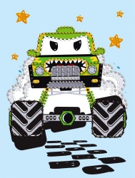 Diamentowa mozaika - Zielony samochodzik 15x20cm - Ideyka