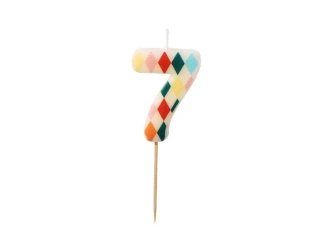 Świeczka urodzinowa 7 romby 5,5cm - PartyDeco