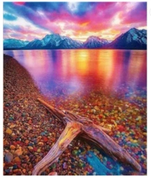 Diamentowa Mozaika Jezioro z kolorowymi kamieniami NO-1007412 - Norimpex